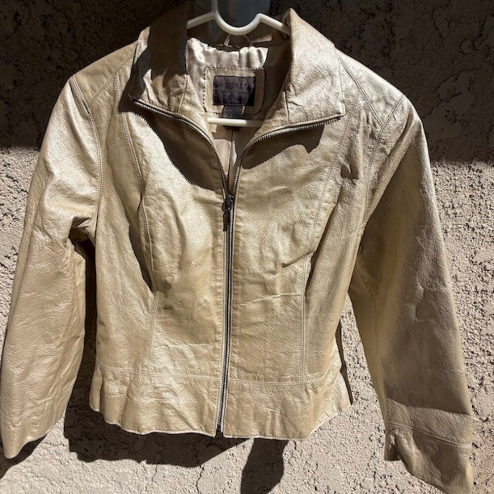 John Paul Richards Cute Gold Leather jacket! Size PL